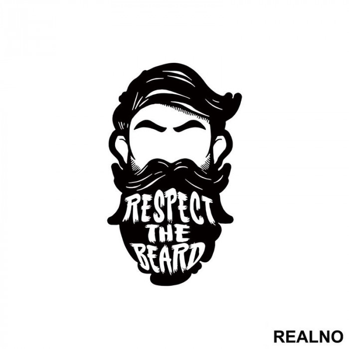 Respect The Beard Face - Brada - Nalepnica