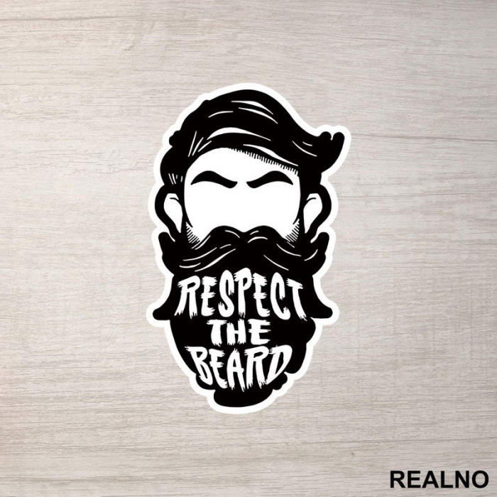 Respect The Beard Face - Brada - Nalepnica