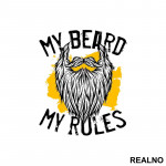 My Beard My Rules Yellow Splash - Brada - Nalepnica