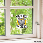 My Beard My Rules Yellow Splash - Brada - Nalepnica