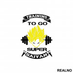 Training To Go Super Saiyan Yellow Hair - Goku - Dragon Ball - Nalepnica