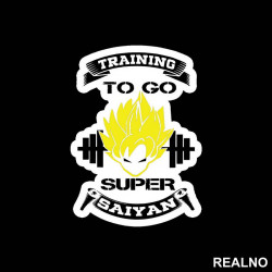 Training To Go Super Saiyan Yellow Hair - Goku - Dragon Ball - Nalepnica Training To Go Super Saiyan Yellow Hair - Goku - Dragon Ball - Nalepnica