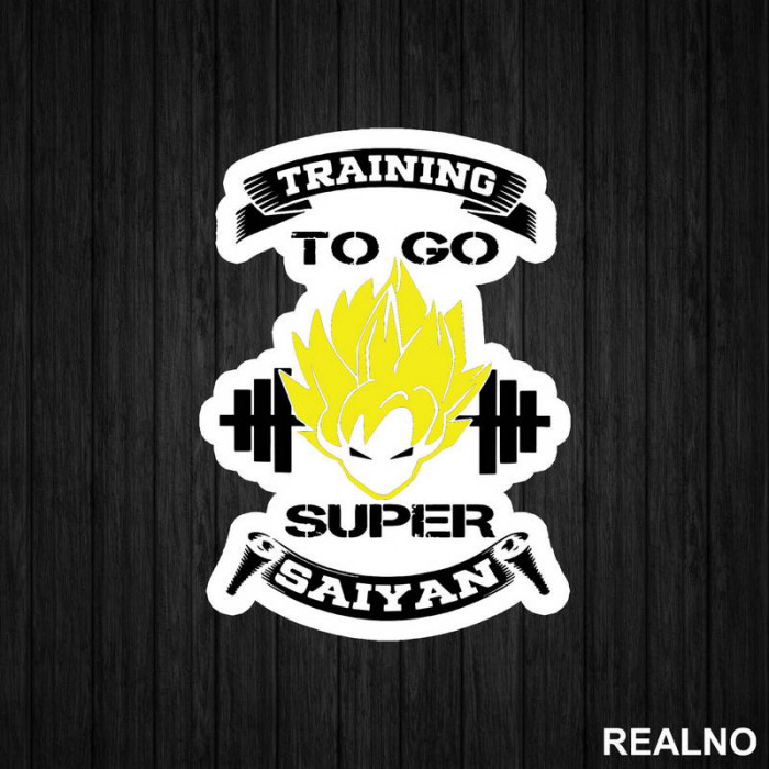 Training To Go Super Saiyan Yellow Hair - Goku - Dragon Ball - Nalepnica