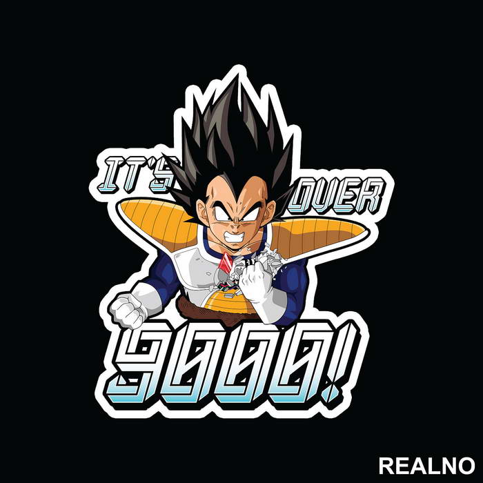 It's Over 9000 Vegeta Rage - Goku - Dragon Ball - Nalepnica