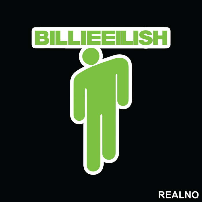 Billie Eilish Green Stick Figure - Muzika - Nalepnica
