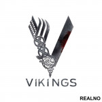 Bloody Logo And Text - Vikings - Nalepnica