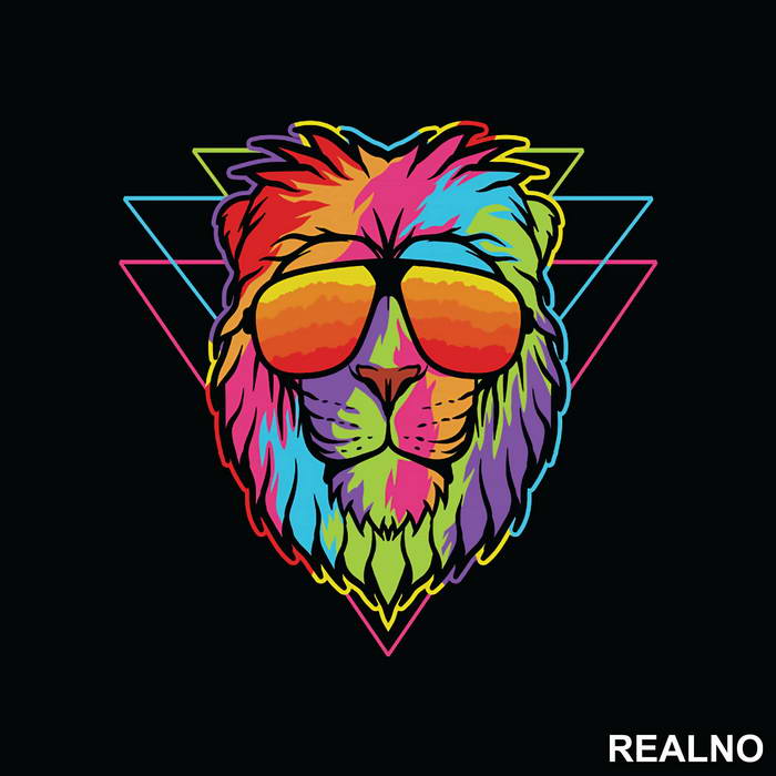 Retro Lion - Životinje - Nalepnica