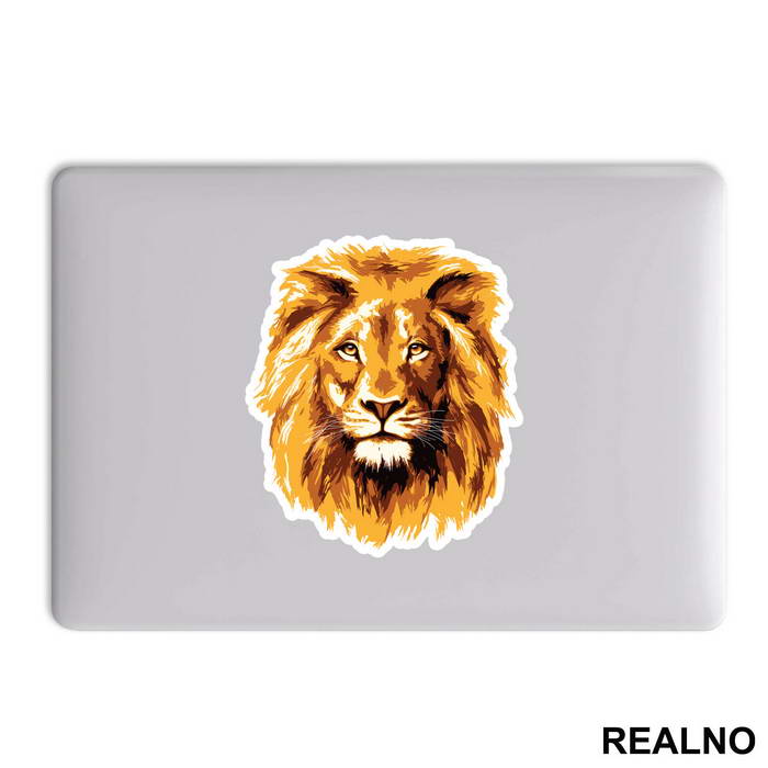Lion Face Illustration - Životinje - Nalepnica