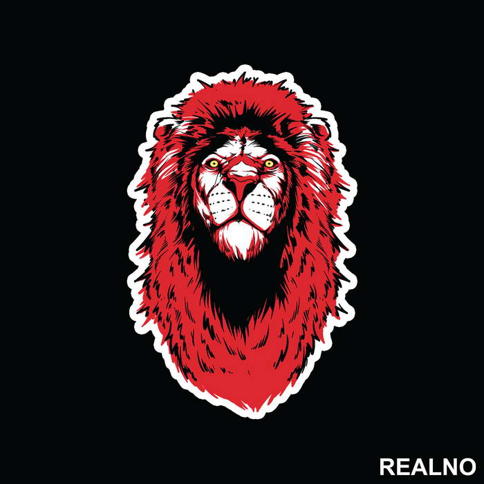 Red Haired Lion - Životinje - Nalepnica