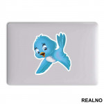 Cute Blue Bird Drawing - Životinje - Nalepnica