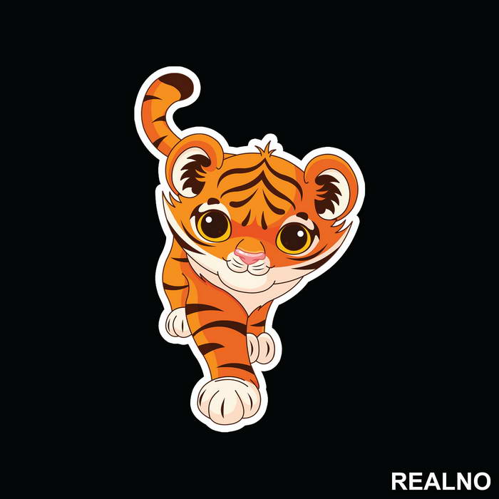 Cute Tiger Illustration - Životinje - Nalepnica