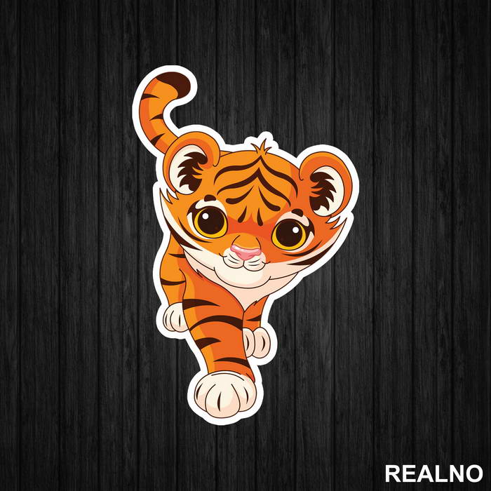Cute Tiger Illustration - Životinje - Nalepnica