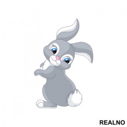 Rabbit Looking At Its Tail - Životinje - Nalepnica Rabbit Looking At Its Tail - Životinje - Nalepnica