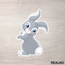 Rabbit Looking At Its Tail - Životinje - Nalepnica Rabbit Looking At Its Tail - Životinje - Nalepnica