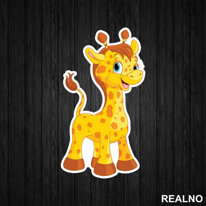 Baby Giraffe Illustration - Životinje - Nalepnica