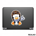 Penguin Wearing A Flight Cap - Životinje - Nalepnica
