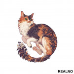 Calico Cat With Green Eyes - Životinje - Nalepnica