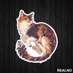 Calico Cat With Green Eyes - Životinje - Nalepnica