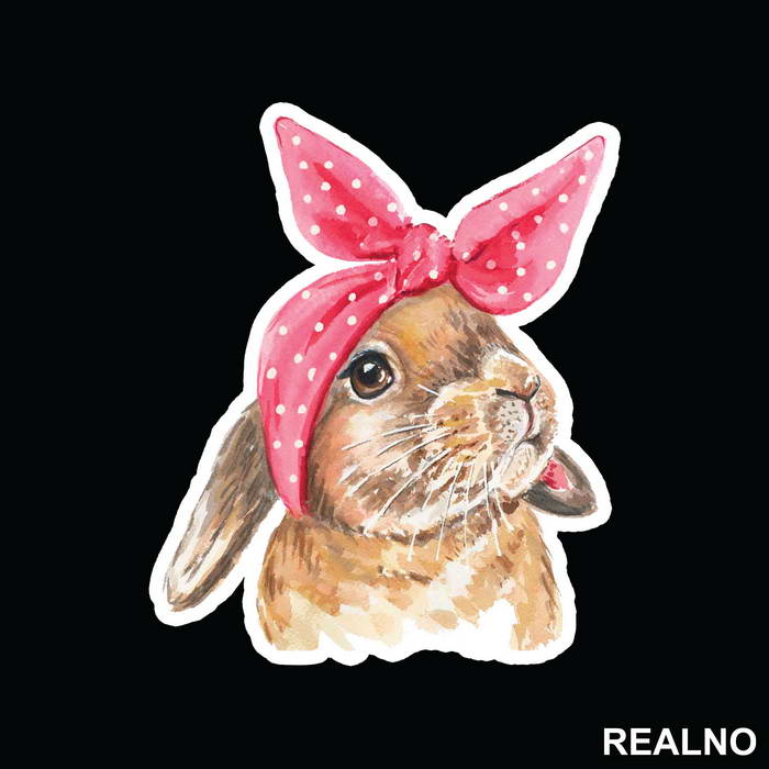 Rabbit With a Bow - Životinje - Nalepnica