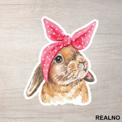Rabbit With a Bow - Životinje - Nalepnica Rabbit With a Bow - Životinje - Nalepnica