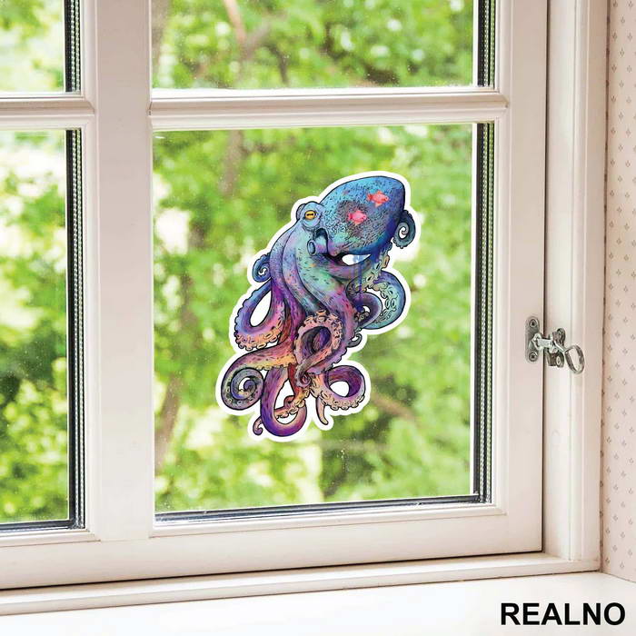 Colorful Octopus Painting - Životinje - Nalepnica