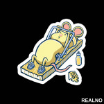 Mouse Working Out In The Mouse Trap - Humor - Nalepnica