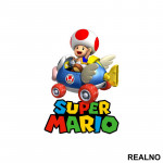 Pečurkica vozi karting - Toad - Super Mario - Nalepnica