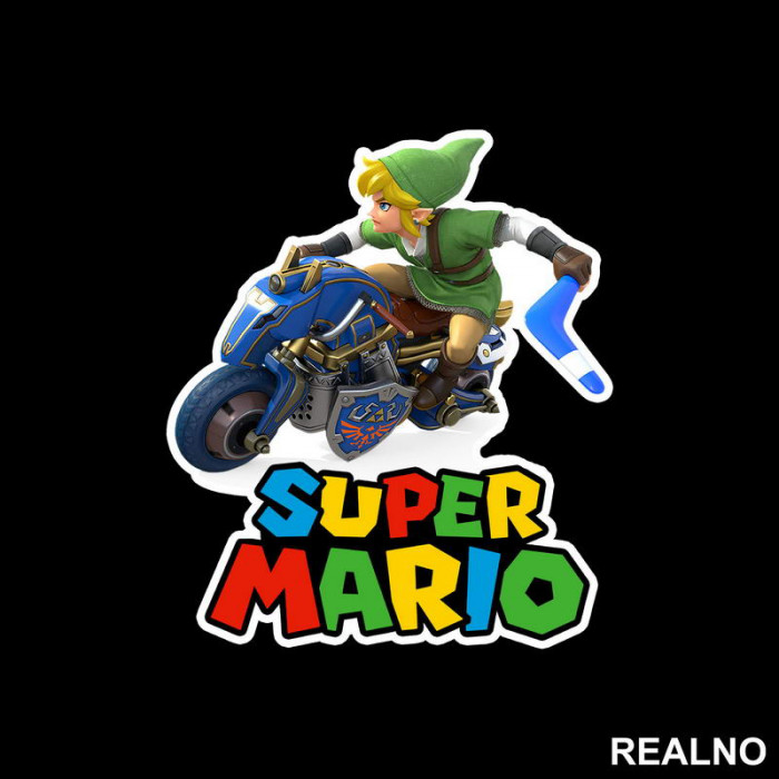 Link vozi karting - Zelda - Super Mario - Nalepnica