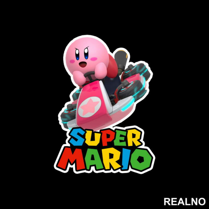 Kirbi vozi karting - Kirby - Super Mario - Nalepnica