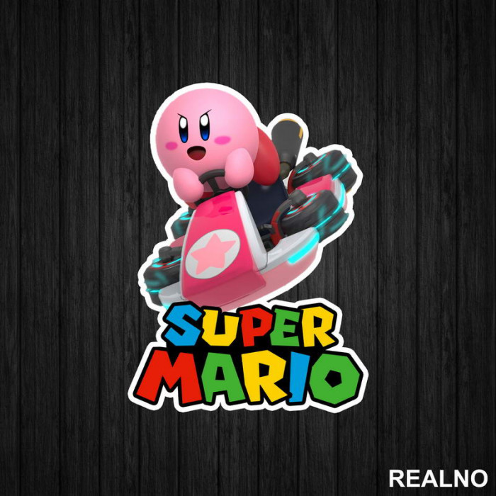 Kirbi vozi karting - Kirby - Super Mario - Nalepnica