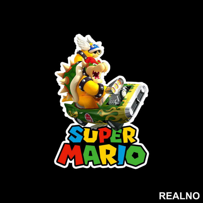 Bauzer vozi karting - Super Mario - Nalepnica