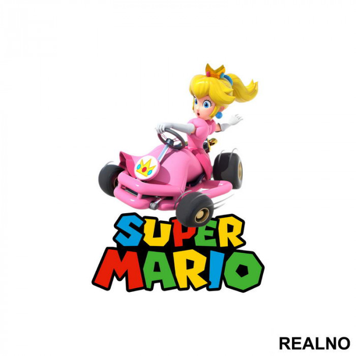 Princeza Breskvica - Princess Peach - Vozi karting - Super Mario - Nalepnica