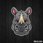 Angry Head Rhinoceros - Nosorog - Životinje - Nalepnica Angry Head Rhinoceros - Nosorog - Životinje - Nalepnica