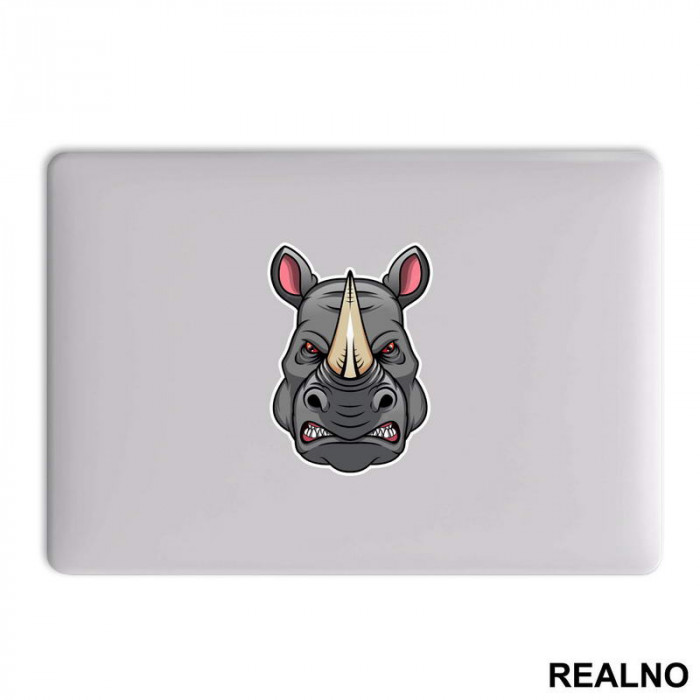 Angry Head Rhinoceros - Nosorog - Životinje - Nalepnica Angry Head Rhinoceros - Nosorog - Životinje - Nalepnica