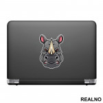 Angry Head Rhinoceros - Nosorog - Životinje - Nalepnica Angry Head Rhinoceros - Nosorog - Životinje - Nalepnica