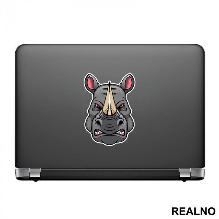 Angry Head Rhinoceros - Nosorog - Životinje - Nalepnica Angry Head Rhinoceros - Nosorog - Životinje - Nalepnica