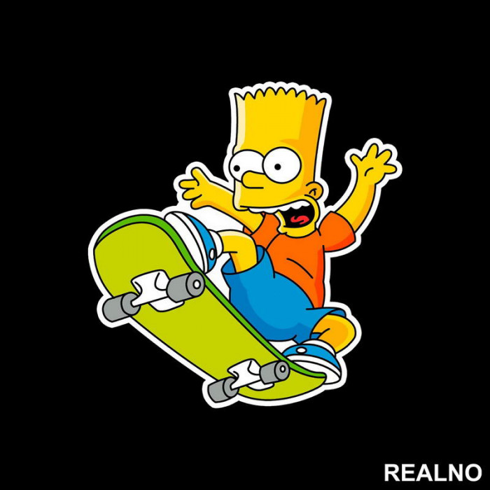 Bart Na Skejtu - The Simpsons - Simpsonovi - Nalepnica