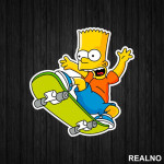 Bart Na Skejtu - The Simpsons - Simpsonovi - Nalepnica