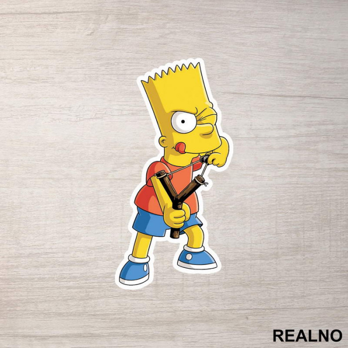Bart Sa Praćkom - The Simpsons - Simpsonovi - Nalepnica