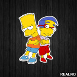 Bart i Milhaus - Prijatelji - Simpsonovi - Nalepnica