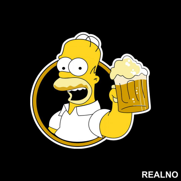 Homer Sa Pivom - The Simpsons - Simpsonovi - Nalepnica