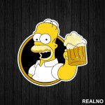 Homer Sa Pivom - The Simpsons - Simpsonovi - Nalepnica