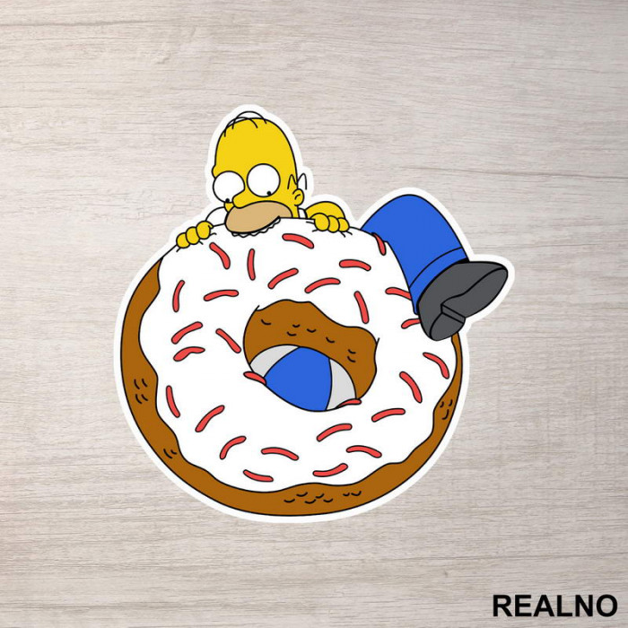 Homer Jede Krofnu - The Simpsons - Simpsonovi - Nalepnica