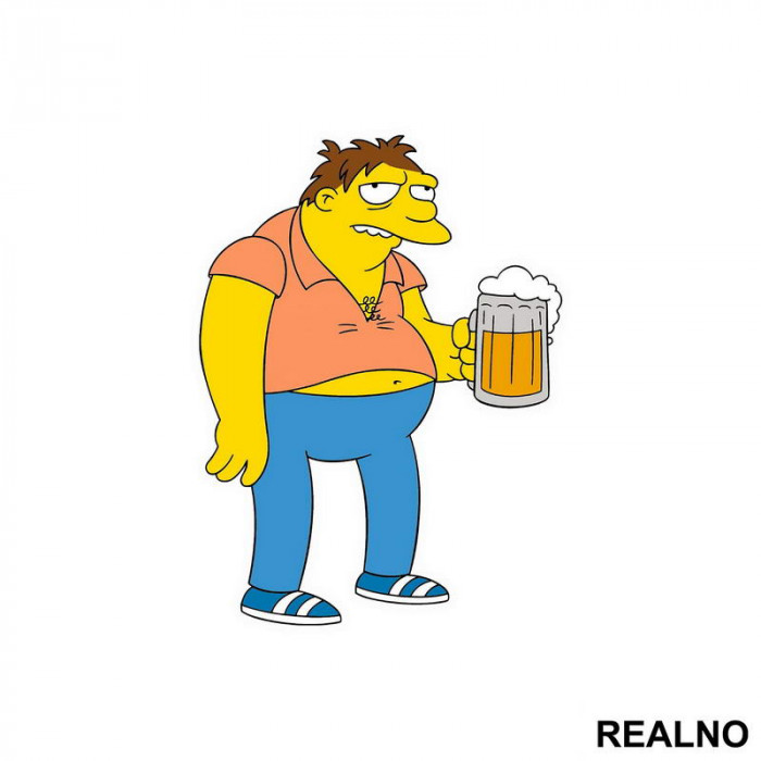 Barney With Beer - Barni sa Pivom - The Simpsons - Simpsonovi - Nalepnica