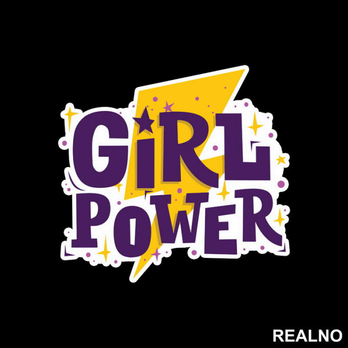 Girl Power - Purple And Yellow - Nalepnica