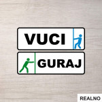 Vuci - Guraj - Servisna nalepnica