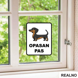 Opasan Pas - Slatki Jazavičar - Nalepnica Opasan Pas - Slatki Jazavičar - Nalepnica