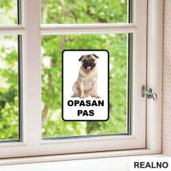 Opasan Pas - Pug - Mops - Nalepnica Opasan Pas - Pug - Mops - Nalepnica