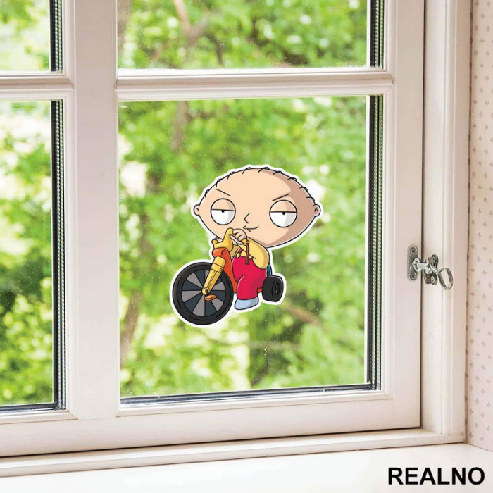 Stewie Rides A Bike - Family Guy - Nalepnica