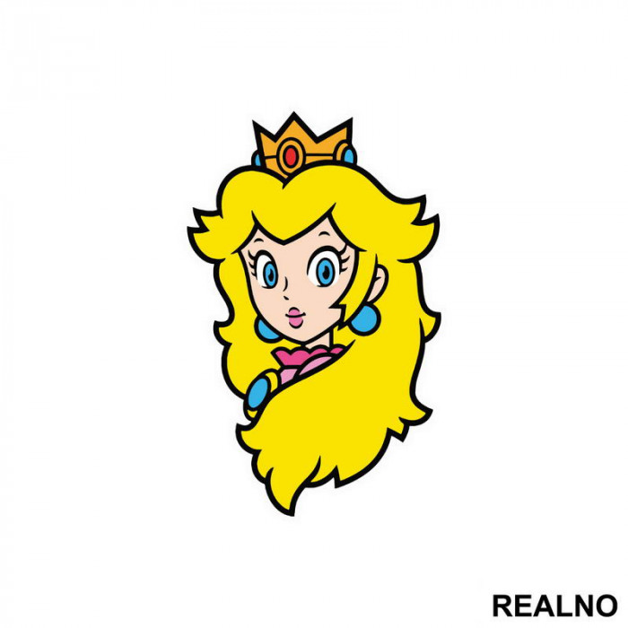 Princeza Breskvica - Crtež - Super Mario - Nalepnica